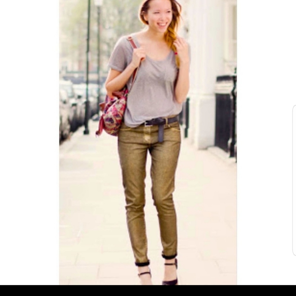 Buffalo Lara stretch jean leggings gold metallic coated Size: 32 regular rise